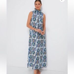 NIMO WITH LOVE Tuckernuck Ikat Blue Sundrop Dress size SMALL